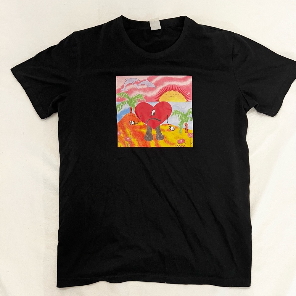 Black bad bunny t shirt